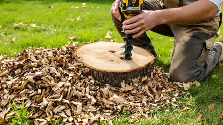 This mulch speeds up tree stump decomposition due to an often overlooked step